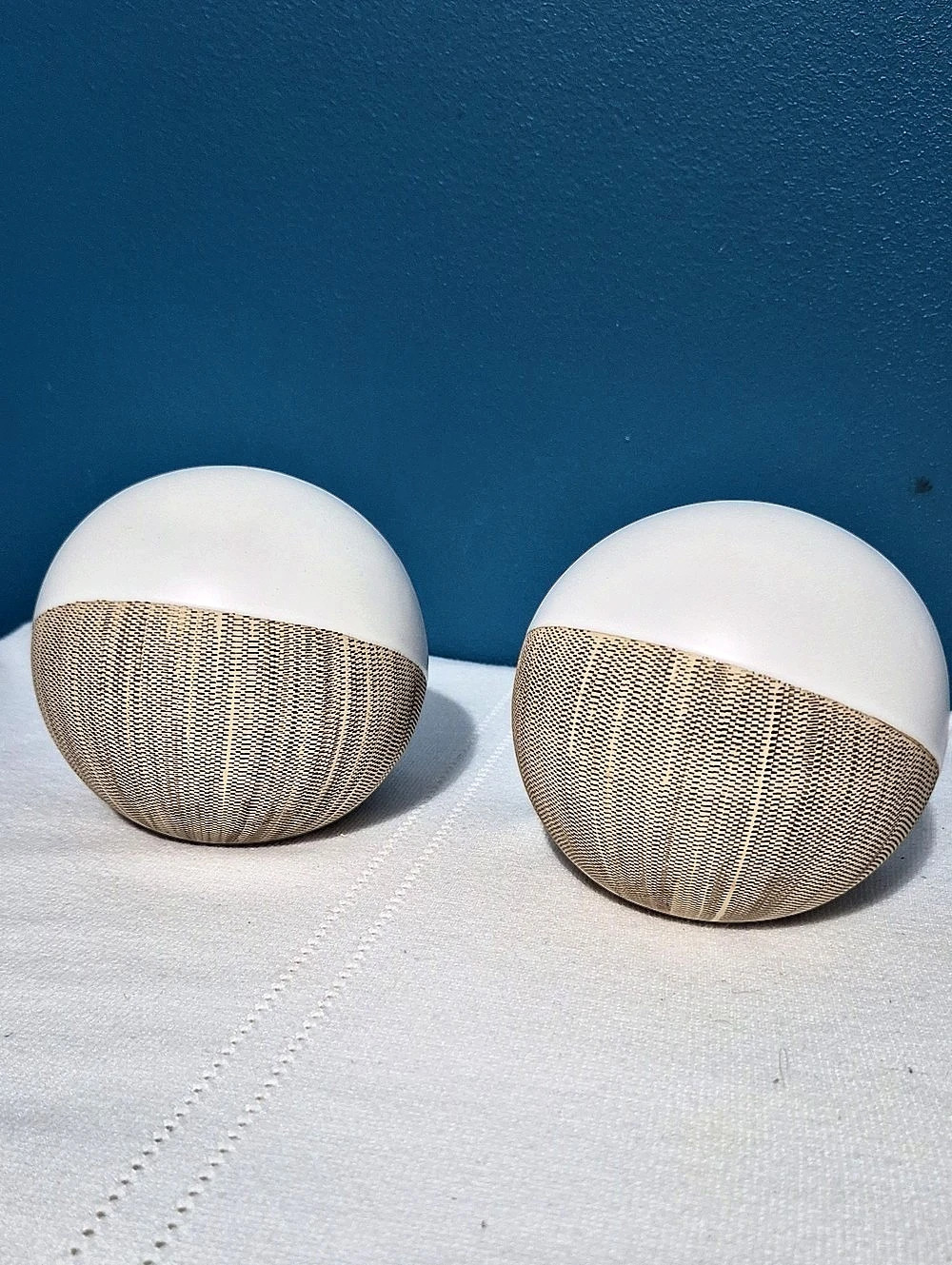 Woven & White Decorative Spheres